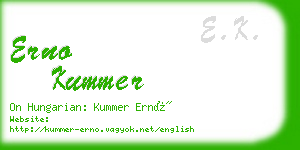 erno kummer business card